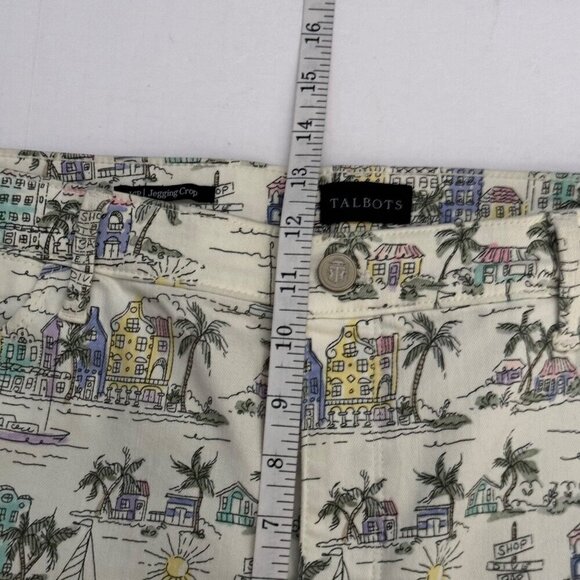 Talbots Jegging Crop Tropical Printed Beach Denim Ankle Pants Size 16P - Picture 7 of 10